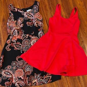 Red and Paisley Dresses